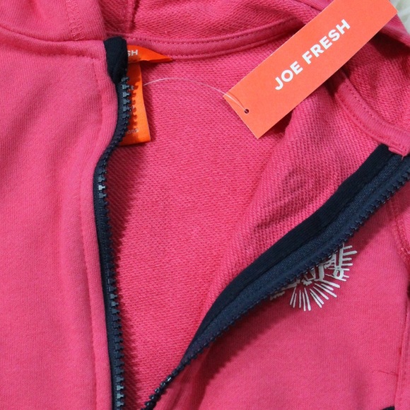NWT Joe Fresh Toddler Girls Blush Pink Zip Hoodie - Picture 4 of 6